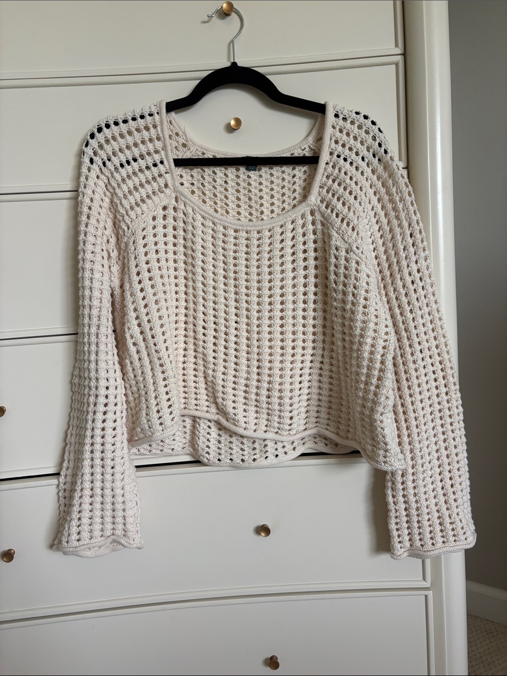 wild fable Open-Knit Scoop Neck Sweater - Cream